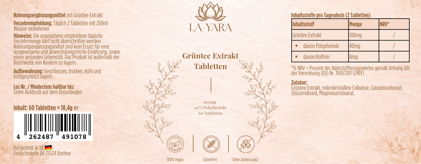 Grüntee Extrakt 40% Polyphenole - 60 Kapseln