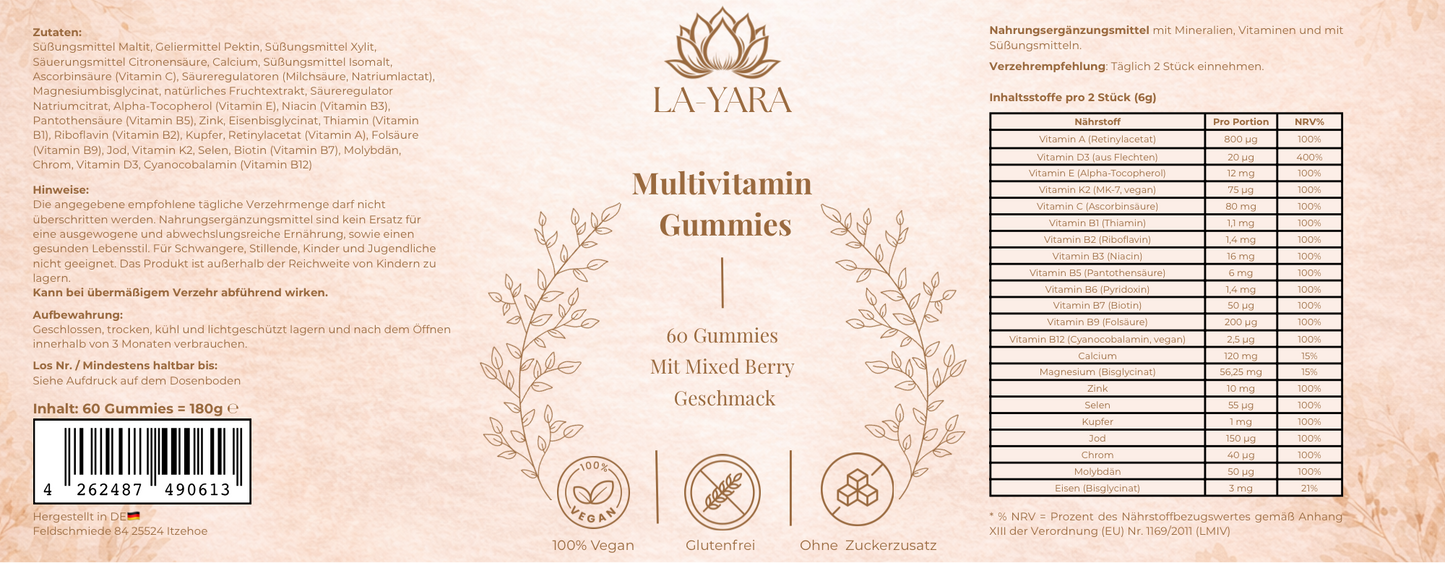 Premium Multivitamin + Mineral Gummies - 60 Stk.
